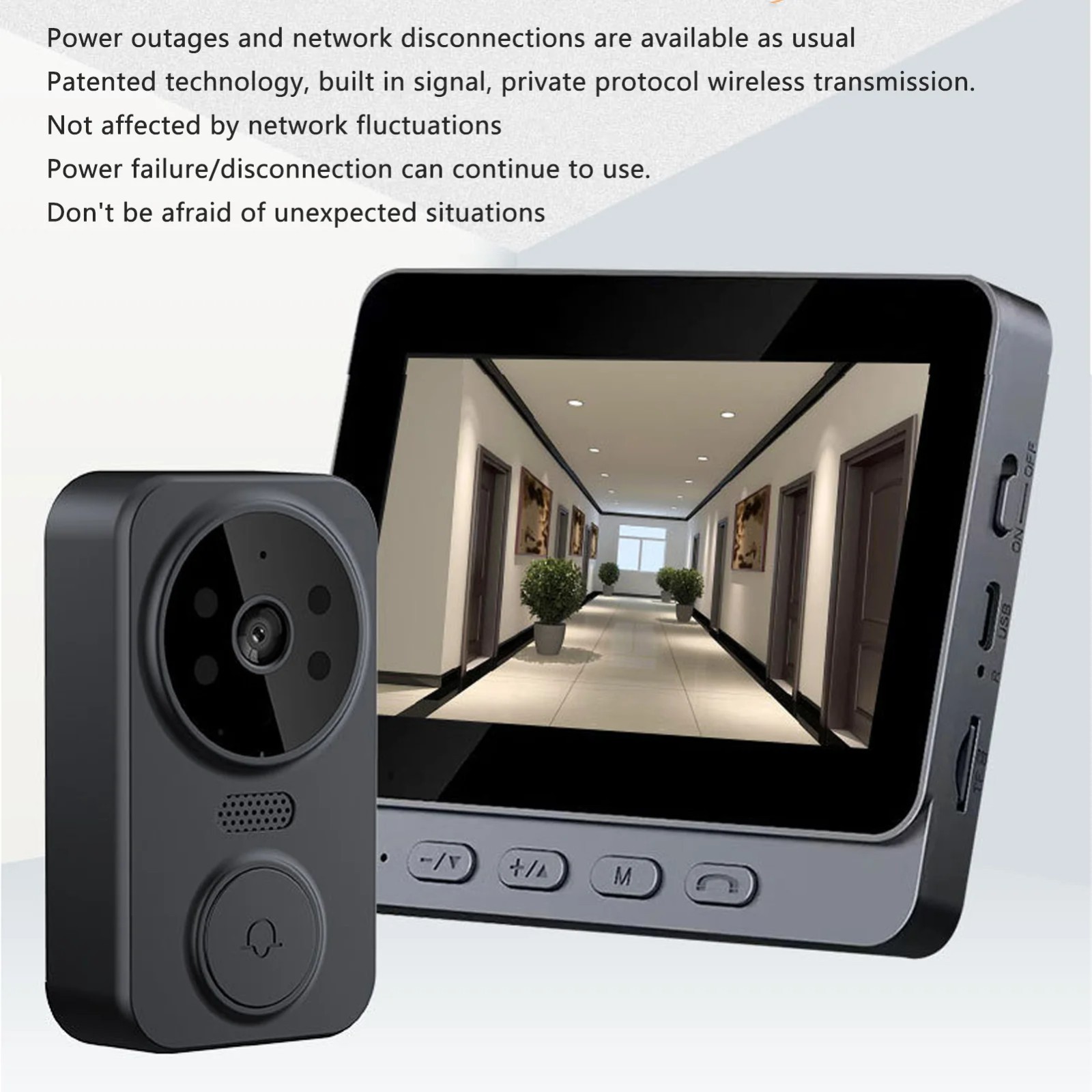 Sistema Interfono Video WiFi 1080P - Monitor Wireless e Visione IR