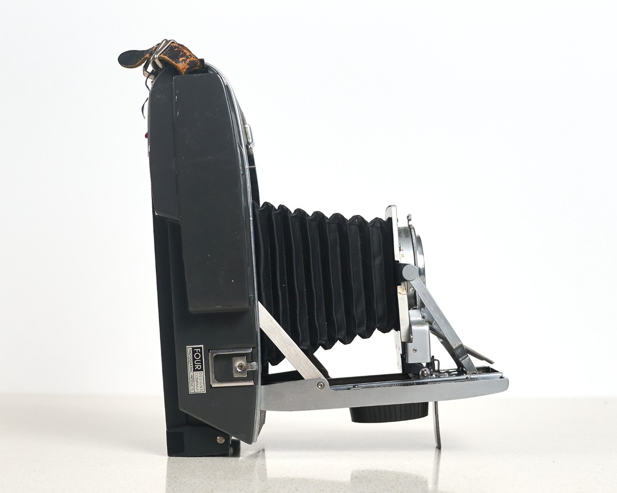 Polaroid 120 camera converted to to shoot on instant peel-apart