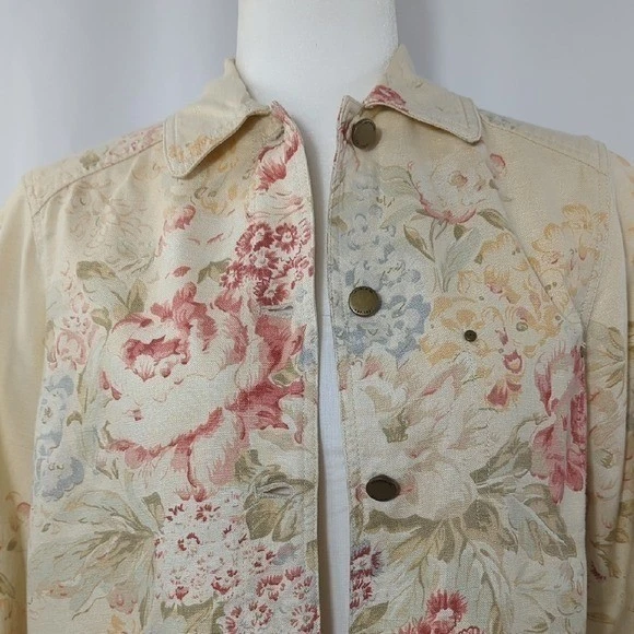 Chaqueta de Granero Lauren Ralph Lauren Floral Crema Neutra Tareas Cottagecore Mediana Foto 4 de 4