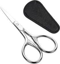Small Scissors for Beard, Small Facial Hair Scissors Stainless Steel Straight Ti
