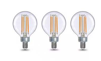 GE Basic Dimmable LED 60 Watt Replacment G16 Shape Candelabra Base 4 pack