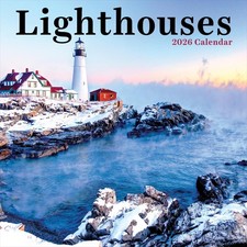 2026 Lighthouses Wall Calendar 12x12 Inch Vertical Monthly Premium Gloss