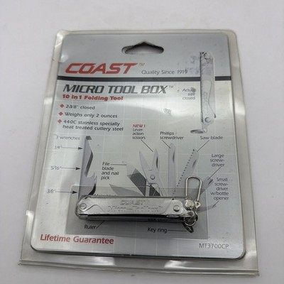 COAST MICRO TOOLBOX Mutli Tool Knife Scissors File Bottle Opener Screwdriver