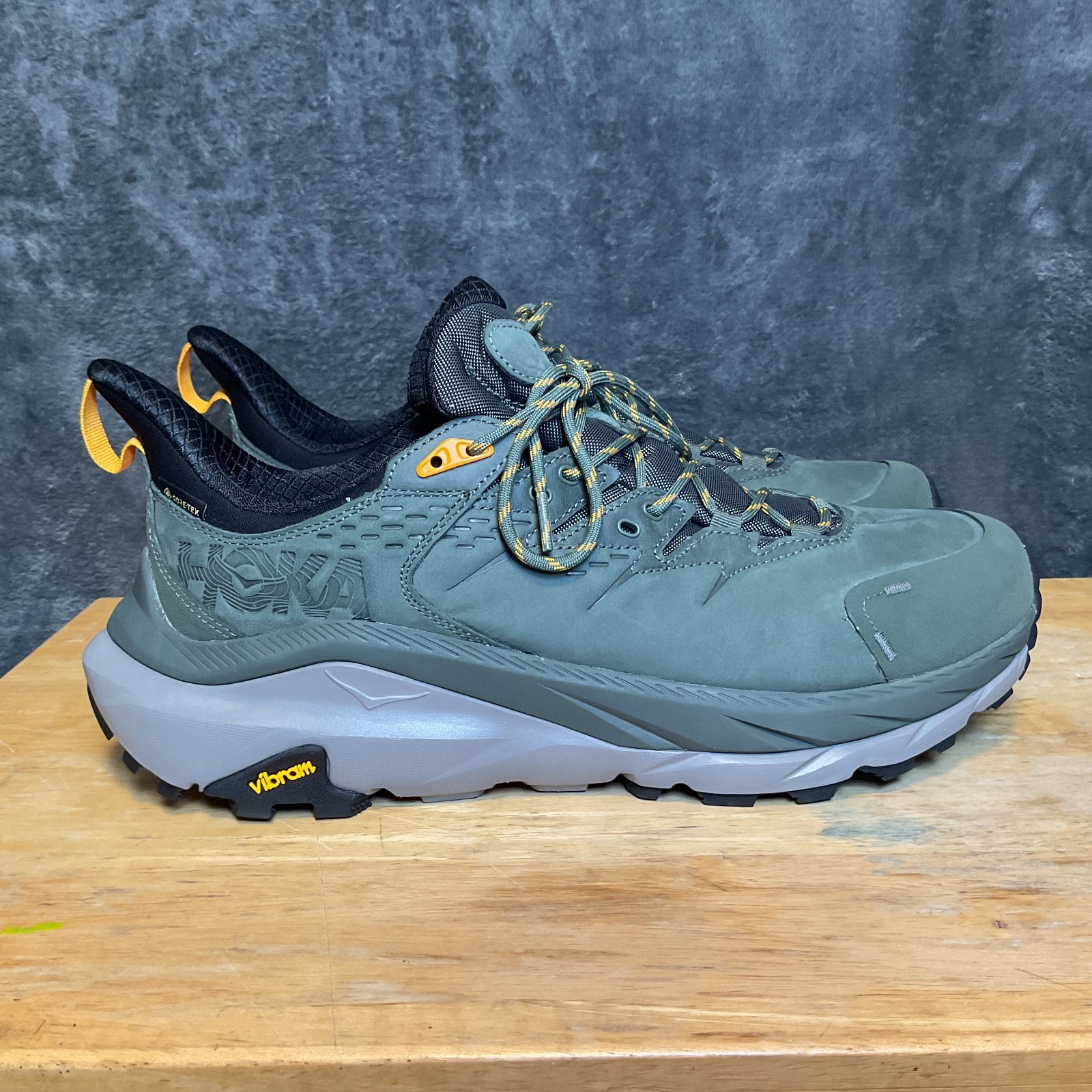 Hoka One One Kaha 2 Low GTX Mens 12 D Hiking Shoes Thyme Radiant Yellow Sneaker thumbnail 3