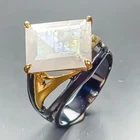 Fashion ring Natural Moonstone Ring 925 Sterling Silver Size 8 /R460888