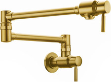 Wall Mount Cold Water Only Spout Dual Joint Two Lever Handle Kitchen Sink Faucet