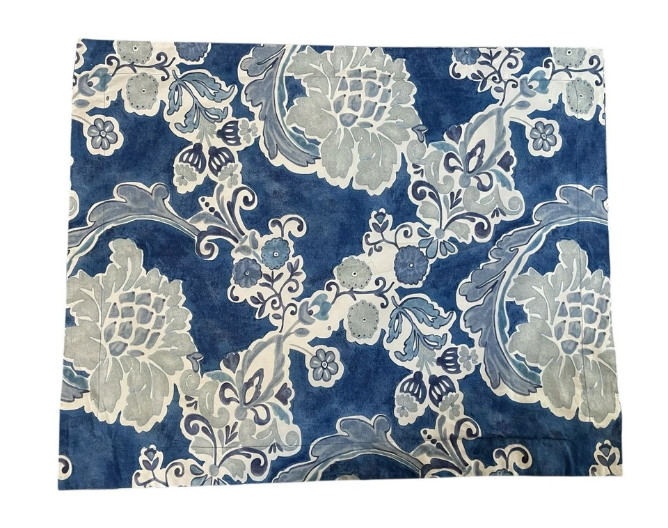 Pottery Barn Jacey Standard Pillow Shams Blue Floral Organic Cotton. Set Of 2 - Image 4 of 4