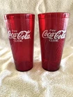 VINTAGE  COCA COLA   RED PLASTIC TUMBLER CUPS     SET OF 2     #5224