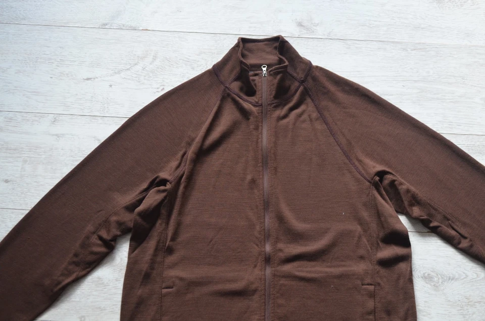 Ibex Men's Merino Wool Full Zip Long Sleeve Sweater-Pullover/Size M/Brown Color - Image 4 of 4