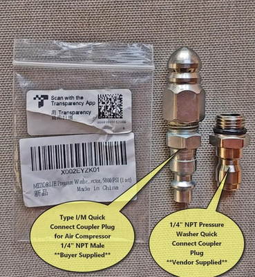 #ad High Performance Pressure Washer Sewer Nozzle 6 Rear Jet Holes 1 Forward Hole $19.99