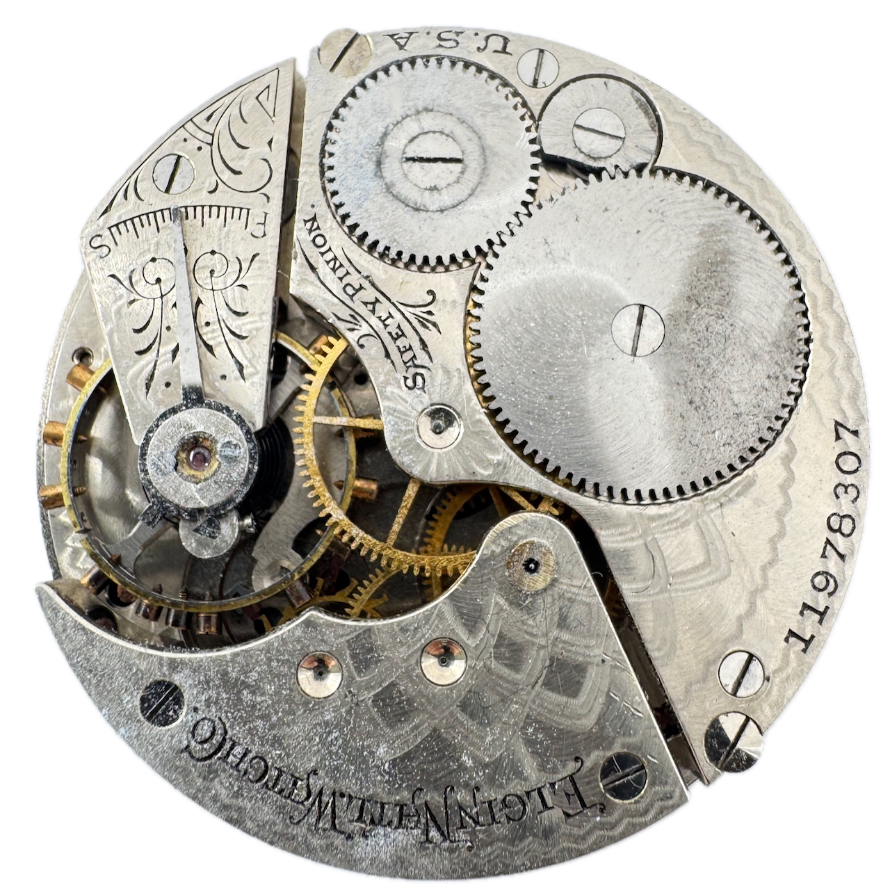 Antique 1905 Elgin 7 Jewel 16 Size Mechanical Pocket Watch Movement 291 USA