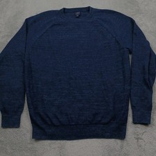 J Crew Sweater Mens Medium Blue Preppy Pullover Cotton Crew Neck