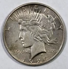 1926-D PEACE SILVER DOLLAR - AU - NICE HIGHER GRADE - SEMI RARE COIN - #190