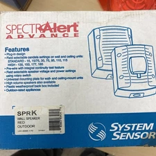 Speaker Only, 12/24 VDC, Weatherproof, Wall Mt, Red, System Sensor #SPRK