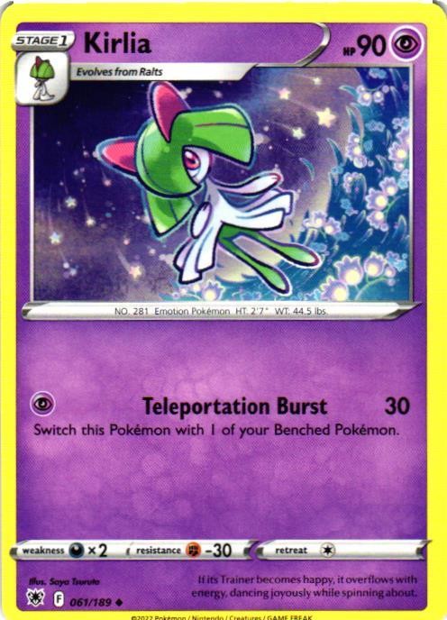 Kirlia 061/189 Uncommon Astral Radiance Pokemon Near Mint