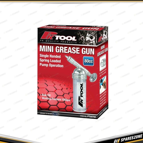 PK Tool 80cc Mini Grease Gun - Chrome Plated Finish Working Pressure 1000psi - Picture 5 of 5