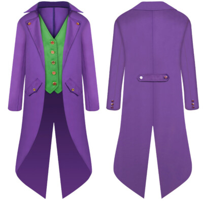The Joker Kids Cosplay Costume Outfit Boys' Halloween Carnival Party Purplr Suit