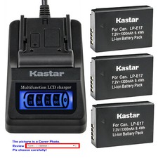 Kastar Battery LCD Quick Charger for Canon LP-E17 LC-E17 Canon EOS 77D Camera