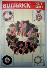 Christmas wreaths craft pattern 4074 UNCUT