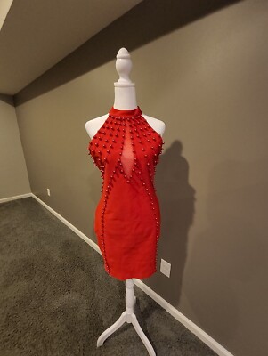 RED FITTED BODYCON dresses for women SIZE LARGE | eBay