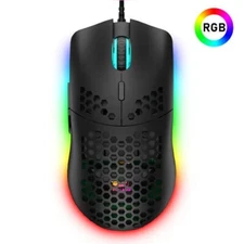 M1 Black Honeycomb Shell RGB Wired Gaming Mouse Lightweight Ergonomic Laptop PC