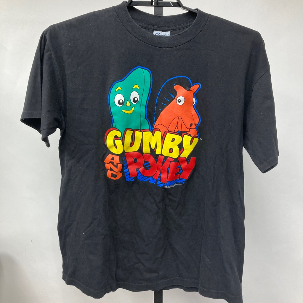 Vintage Gumby And Pokey Mens Cronies Graphic T-Shirt Black Short 