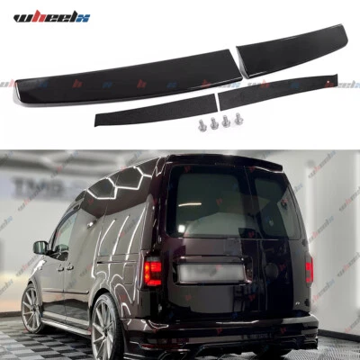 WHEELX Gloss Black Rear Twin Barn Door Roof Spoiler Wing For VW Caddy & Maxi 2005-2018