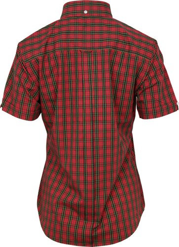 Relco Damen Rot Tartan Kariert Kurzärmelig Geknöpfter Kragen Hemd Skin Mod Neu - Picture 2 of 4