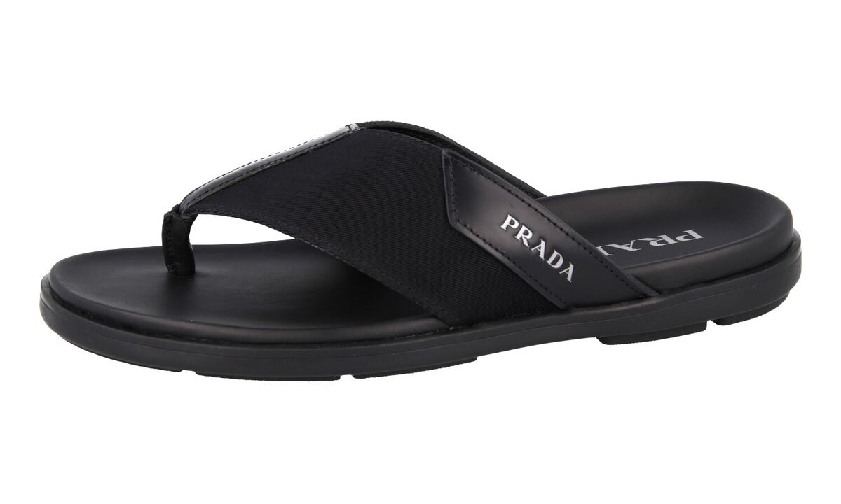 PRADA THONG SANDALS SHOES 2Y3057 BLACK LEATHER NYLON NEW US PRADA THONG SANDALS SHOES 2Y3057 BLACK LEATHER NYLON NEW US