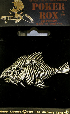 Poker Rox FISHBONE PUSHEAD Clasp Lapel Pin RARE!! PC256 | eBay