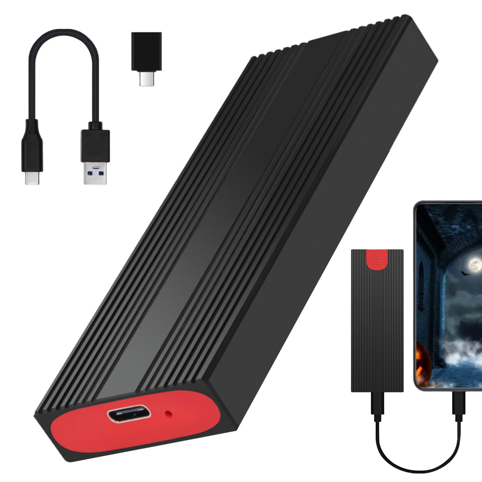 Hard Drive Storage Case Hard Disk Drive Box USB 3.1 Type C Hard Disk adaptable