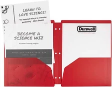 Dunwell Binder Folders with Pockets - (Red, 3 Pack, 2 3 8.5x11", Red 