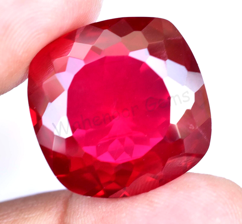 46.35 Ct Natural Blood Red Mozambique Ruby Cushion CERTIFIED Flawless Gemstone - Picture 2 of 8
