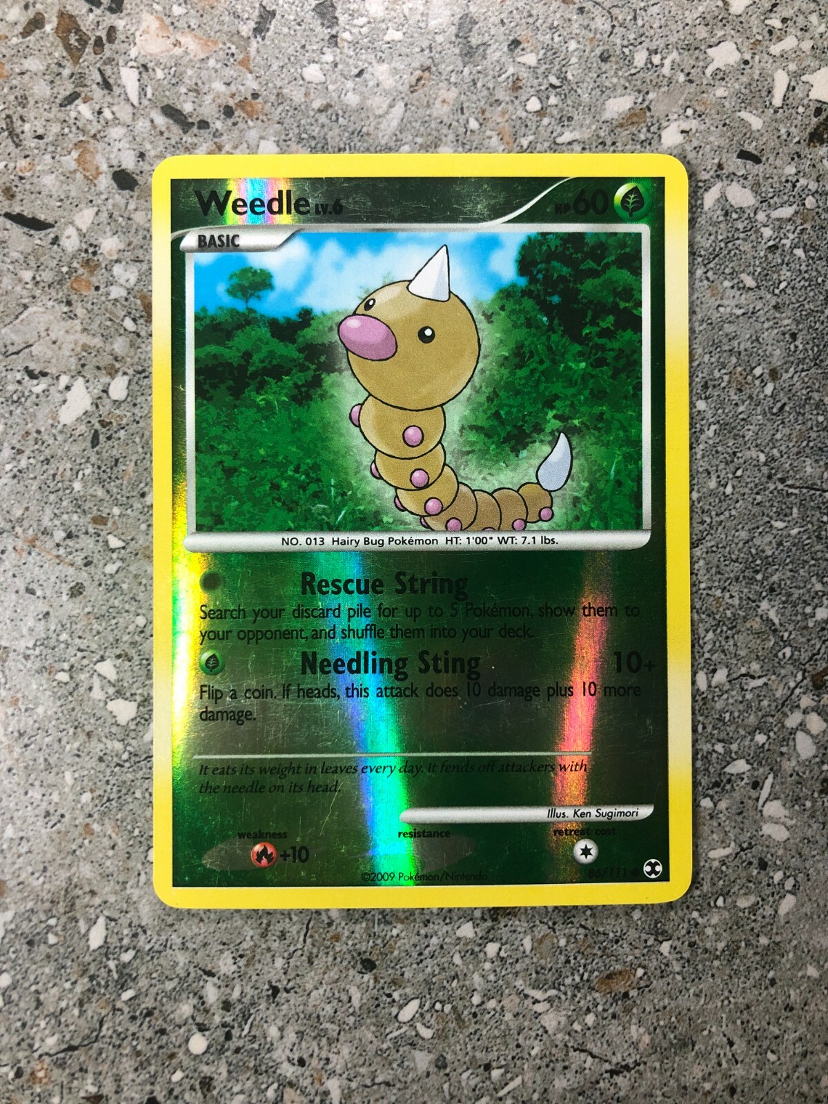 Pokemon TCG Cards Weedle 86/111 Rising Rivals Reverse Holo LP