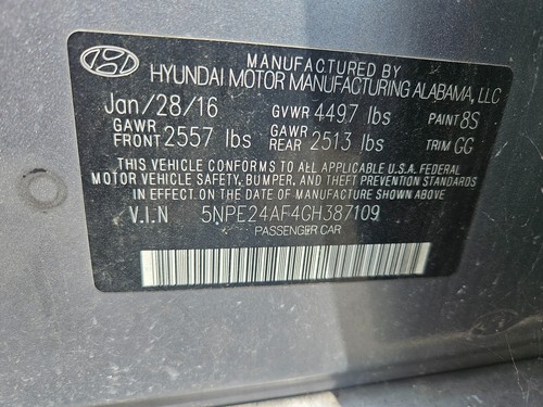 2016 Hyundai Sonata SE center console cup holder cubby trim panel 84605-C2400TRY - Picture 18 of 20