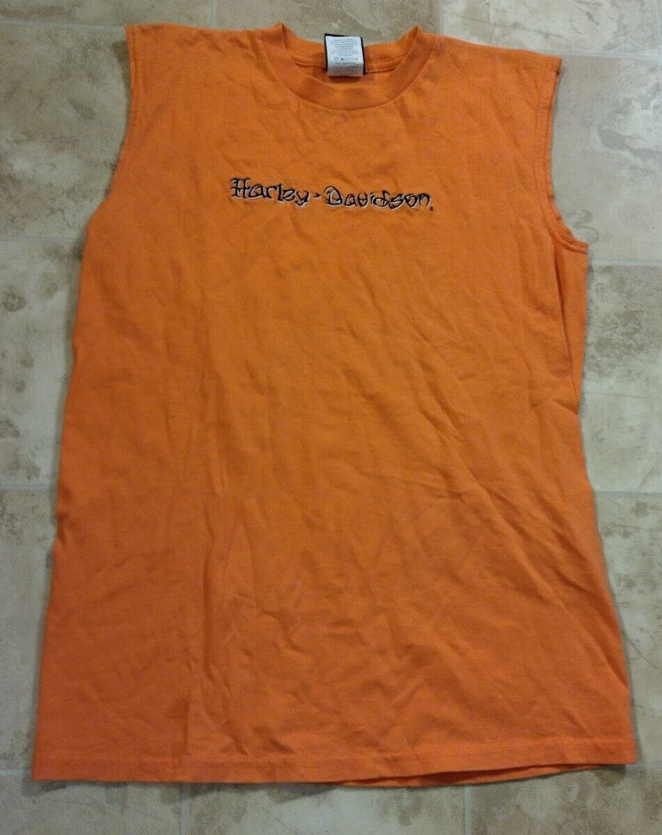 Harley Davidson Maples FL Orange XL (18-20) Sleeveless T-shirt