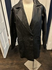 Vintage Tribeca Studios Genuine Leather Jacket / Coat, 2 Button, Lined, Sz M