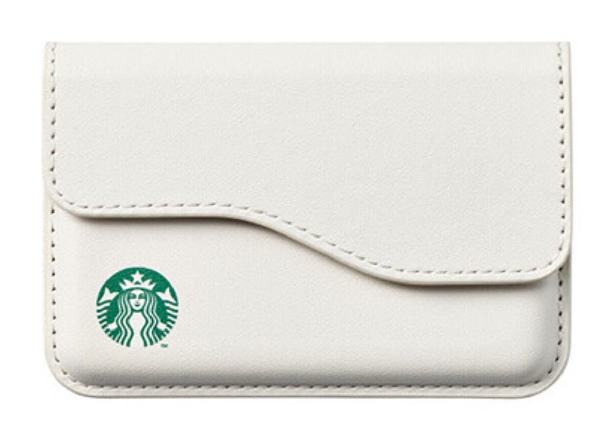 Starbucks KOREA 2024 MAGNETIC CARD WALLET GREEN IVORY 25TH