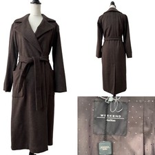 Weekend Max Mara Coat Size Uk 8 Patch Pocket Virgin Wool Brownish Rrp £590