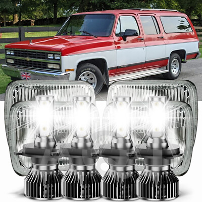 4PCS ''6000k LED Headlights Hi/Lo Sealed Beam For ISUZU IMPULSE 1988-1989