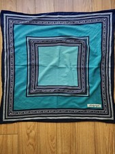Vintage Sunkyungsa Geometric Silk Square Head Neck Scarf 30.5" X 30"