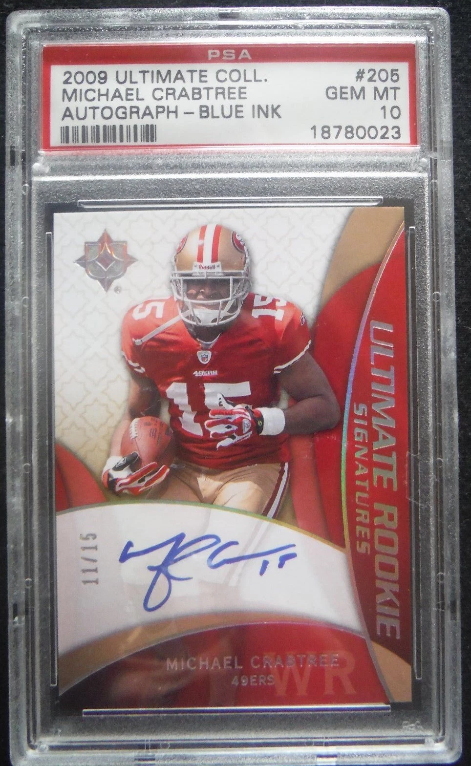 Michael Crabtree Ultimate Collection #205 Autograph-Blue Ink