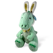 FAO Schwarz Dinosaur Plush 12  Green Removable Bunny Ears Headband Kids Can Wear