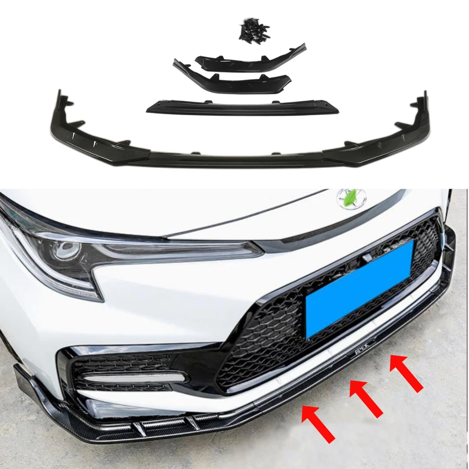 Spoiler labial parachoque dianteiro estilo carbono divisor para Toyota Corolla SE XSE 2020-25 - Imagem 2 de 4
