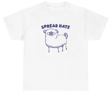 Spread Hate T Shirt Funny Ironic Sheep Animal Lover Offensive Retro Cartoon Tee