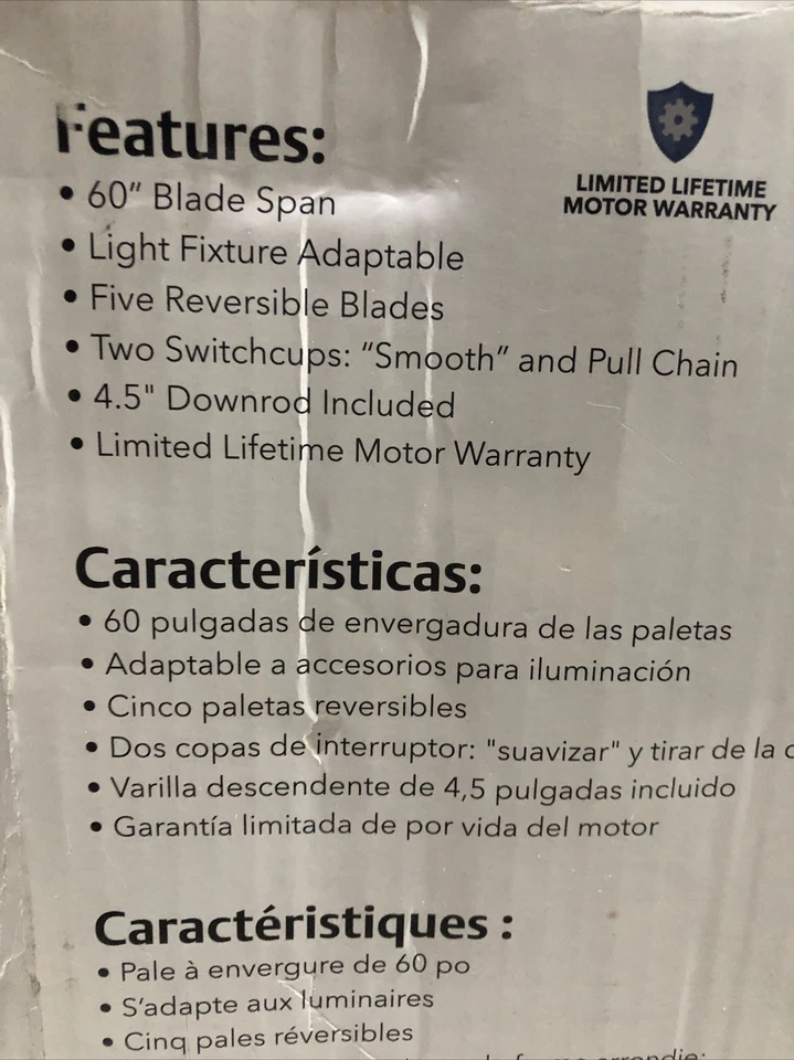 Emerson Ceiling Fan CF784 60-Inch SATIN WHITE Finish - Image 3 of 3