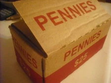 1 Empty Box for Pennies, in Good Condition, Collectible Item. Holiday Gift?