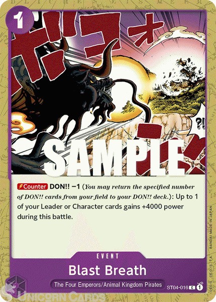 ST04-016 Blast Breath : Common One Piece TCG Card : ST04: Starter Deck: Animal K
