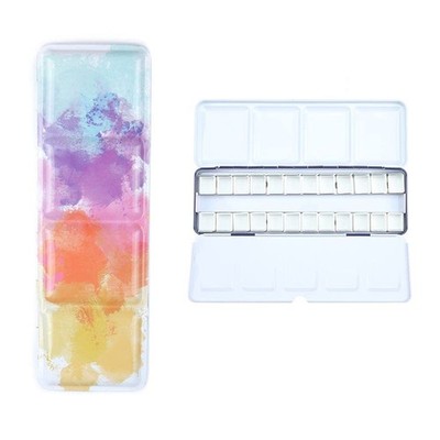 Aliotech Travel Artist Empty Watercolor Tins Box Palette Paint Case, Colorful