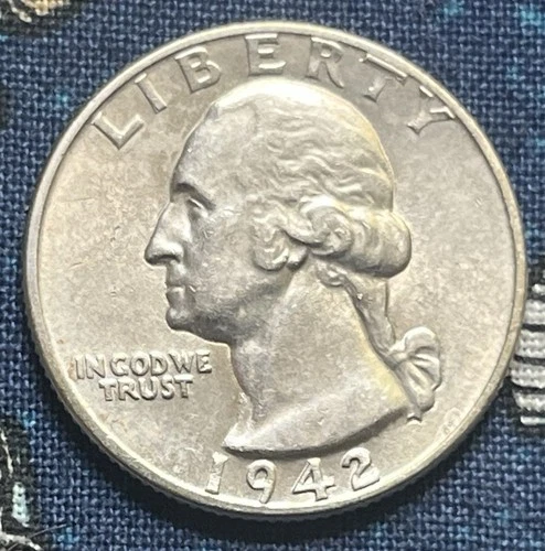 1942-P Washington Quarter 90% Uncirculated T-3